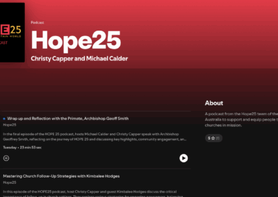 Hope25 Podcasts and Final Podcast with the Primate